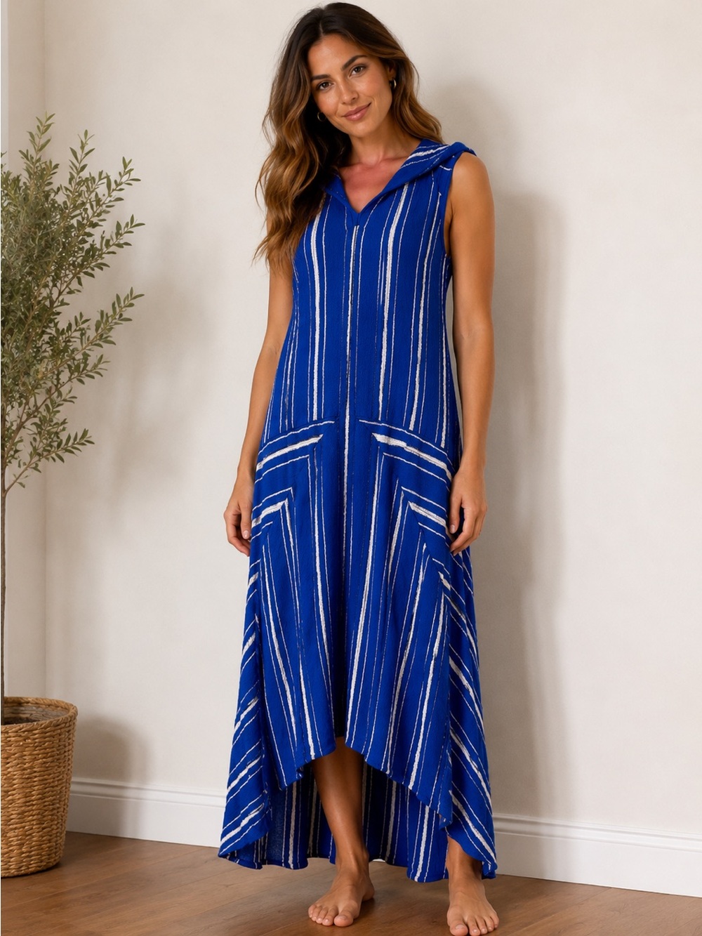 Free People Intimately Knit Hooded Sleeveless High-Low Sweater Dress Size S